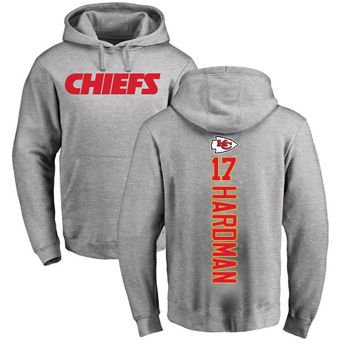 Men Kansas City Chiefs 17 Hardman Mecole Ash Backer Pullover Hoodie